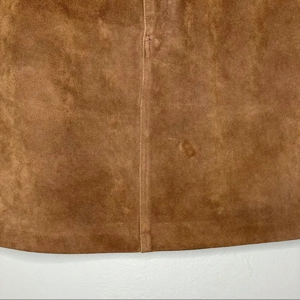 Ralph Lauren Vintage 100% genuine leather suede skirt VTG - Picture 4 of 12